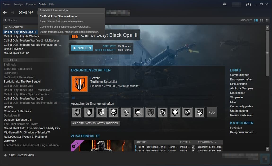 Steam Key Aktivierung 1